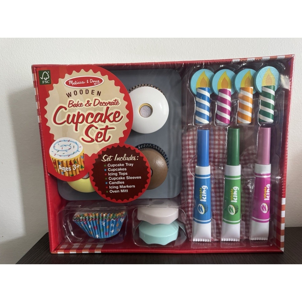 Melissa & Doug Bake and Decorate‎ Cupcake Set Kids Unisex Multicolor Wooden Toy